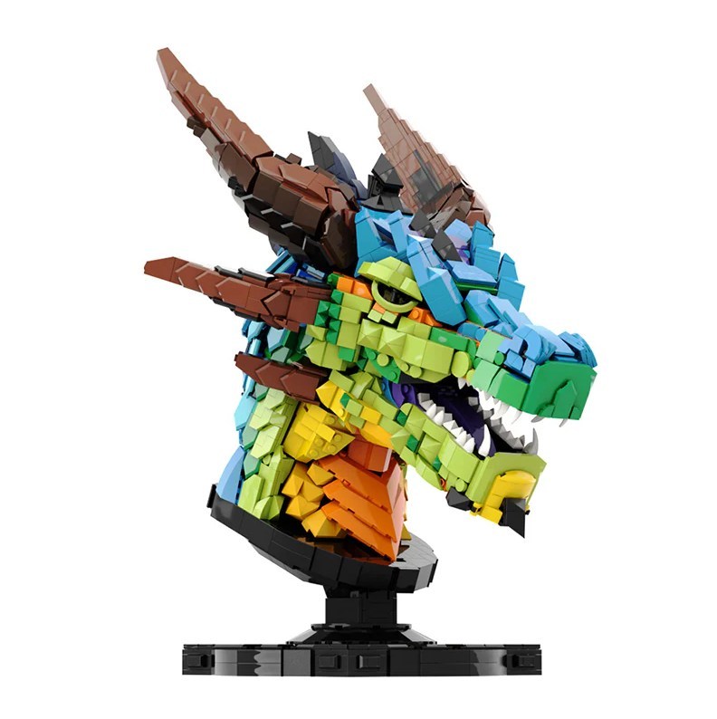 MOC Colorful dragon head