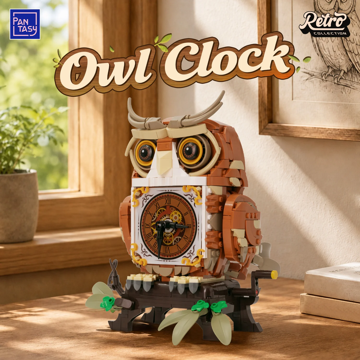 Mechanische Eulen-Uhr