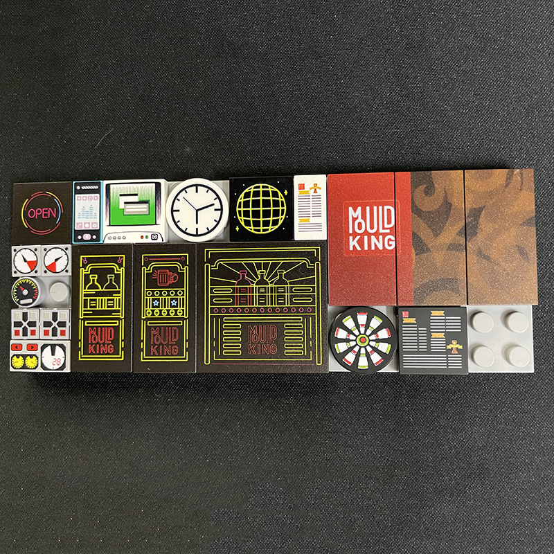 Bedruckte Teile für Mould King 16042 Die Bar Bedruckte Teile für Mould King 16042 Die Bar