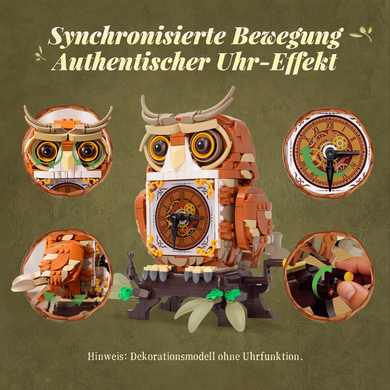 Mechanische Eulen-Uhr