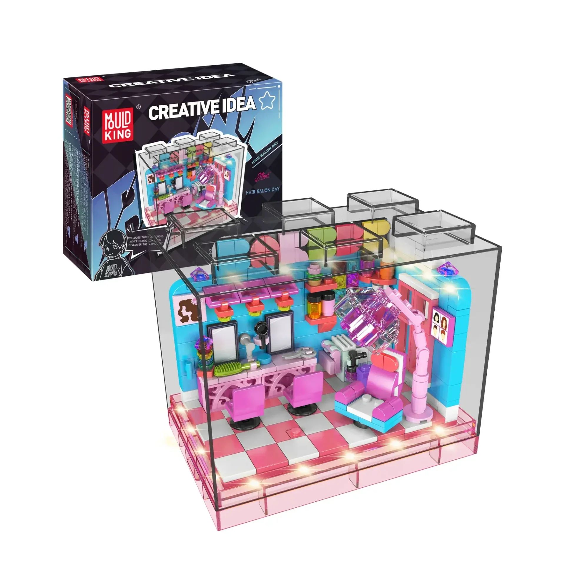 Haarsalon mit Displaybox und Beleuchtung Haarsalon mit Displaybox und Beleuchtung