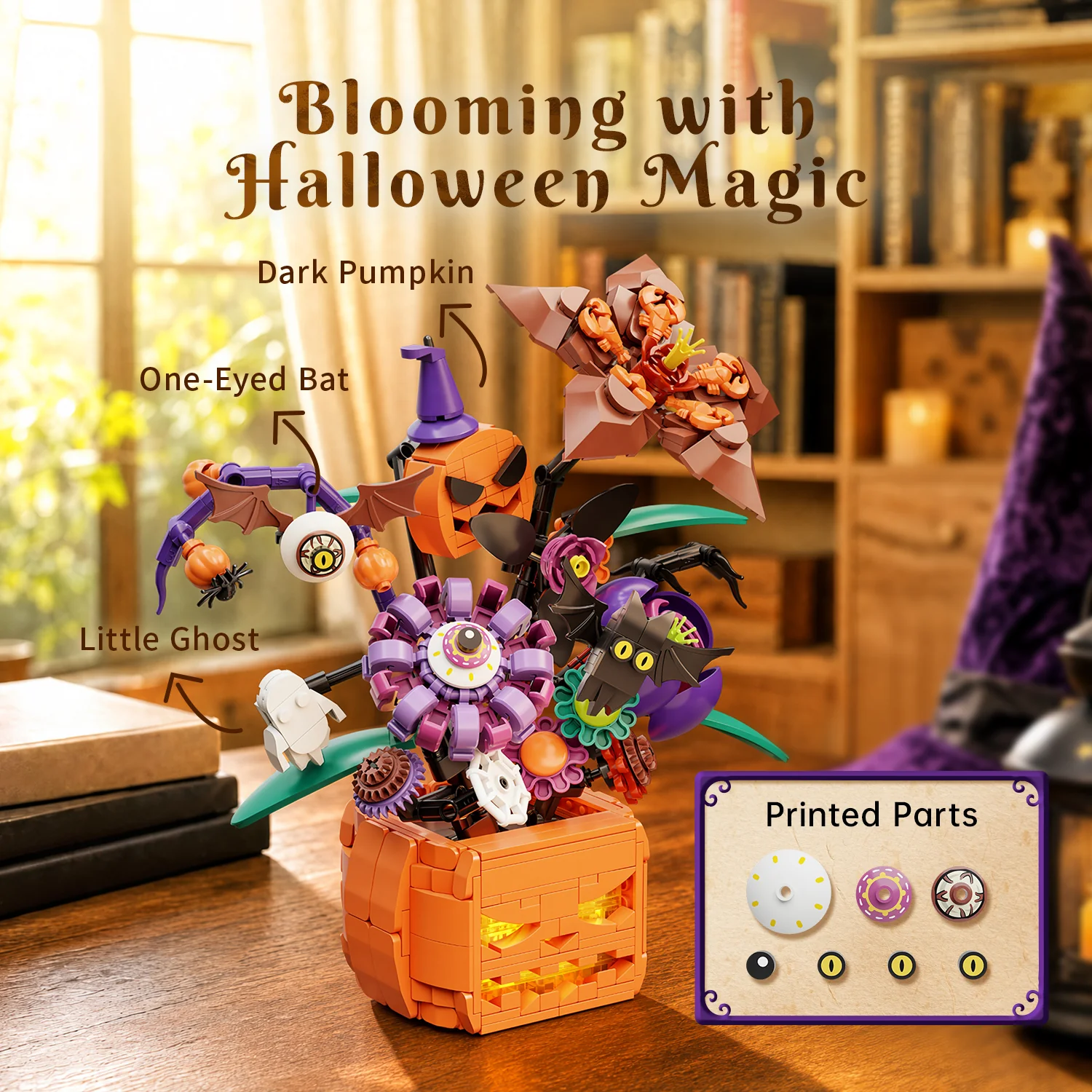 Halloween Blumenstrauß mit Licht