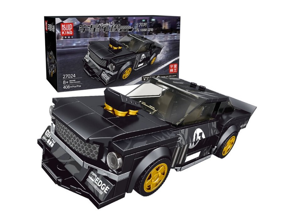 Schwarzer 1965er Mustang mit Displaybox Schwarzer 1965er Mustang mit Displaybox