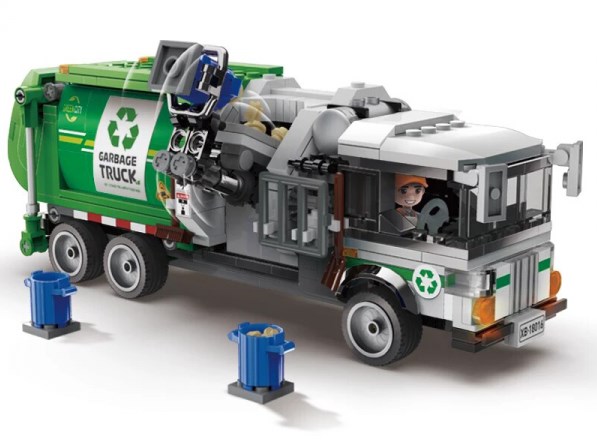 Grünes Müllfahrzeug